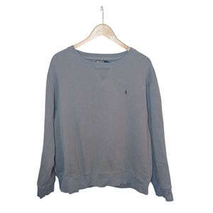 Vintage Polo Ralph Lauren Crewneck Sweatshirt XL Slate Blue Fleece Pullover